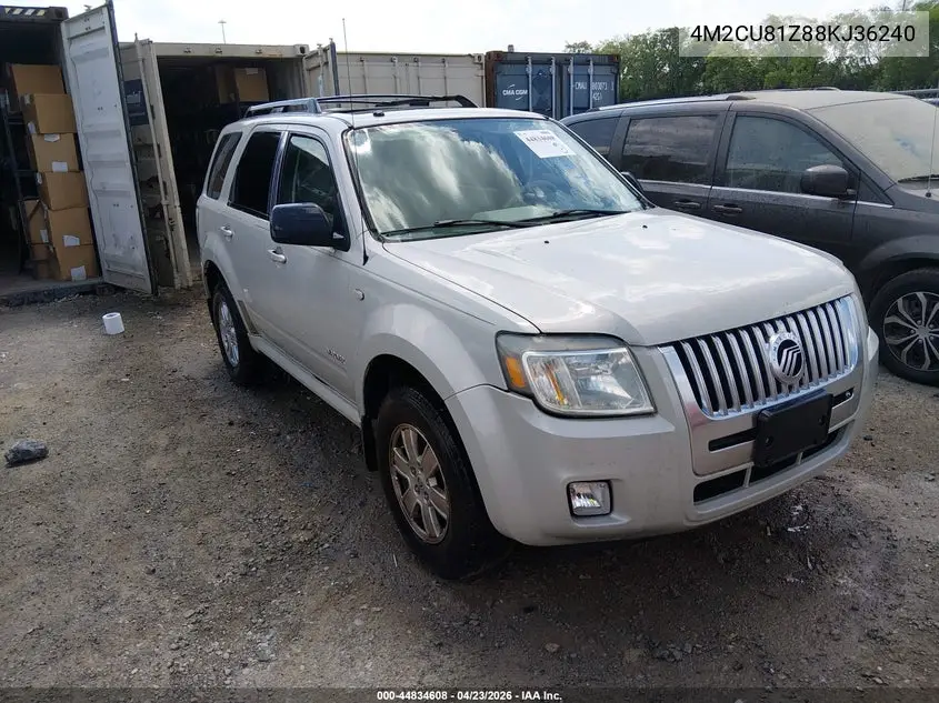 2008 Mercury Mariner I4 VIN: 4M2CU81Z88KJ36240 Lot: 44834608