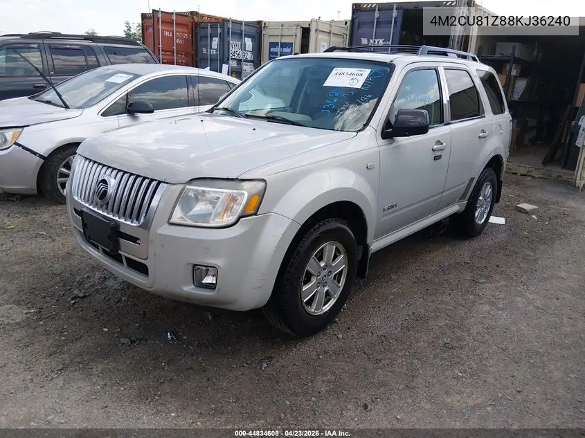2008 Mercury Mariner I4 VIN: 4M2CU81Z88KJ36240 Lot: 44834608