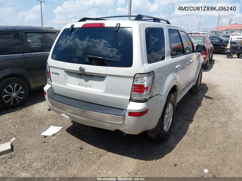 2008 Mercury Mariner I4 VIN: 4M2CU81Z88KJ36240 Lot: 44834608
