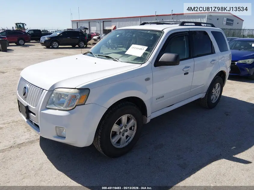 2008 Mercury Mariner I4 VIN: 4M2CU81Z98KJ13534 Lot: 45116483