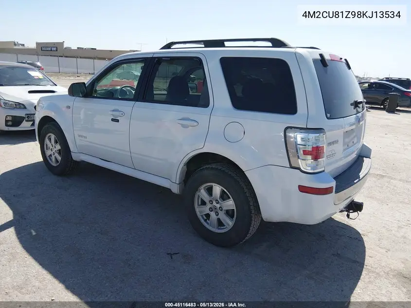 2008 Mercury Mariner I4 VIN: 4M2CU81Z98KJ13534 Lot: 45116483
