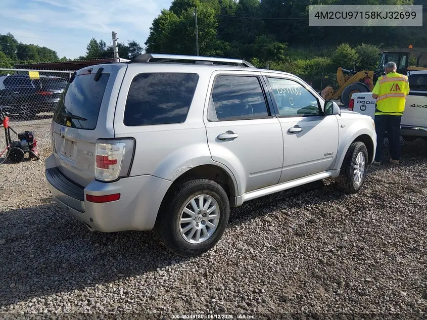 2008 Mercury Mariner Premier VIN: 4M2CU97158KJ32699 Lot: 45349180
