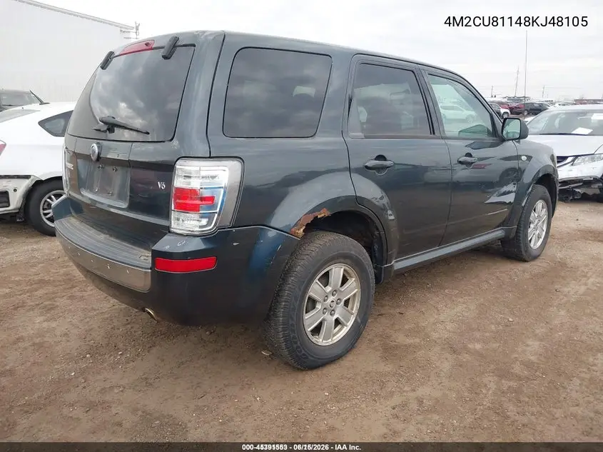 2008 Mercury Mariner V6 VIN: 4M2CU81148KJ48105 Lot: 45391553
