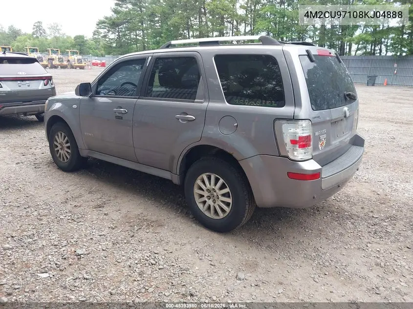 2008 Mercury Mariner Premier VIN: 4M2CU97108KJ04888 Lot: 45393980