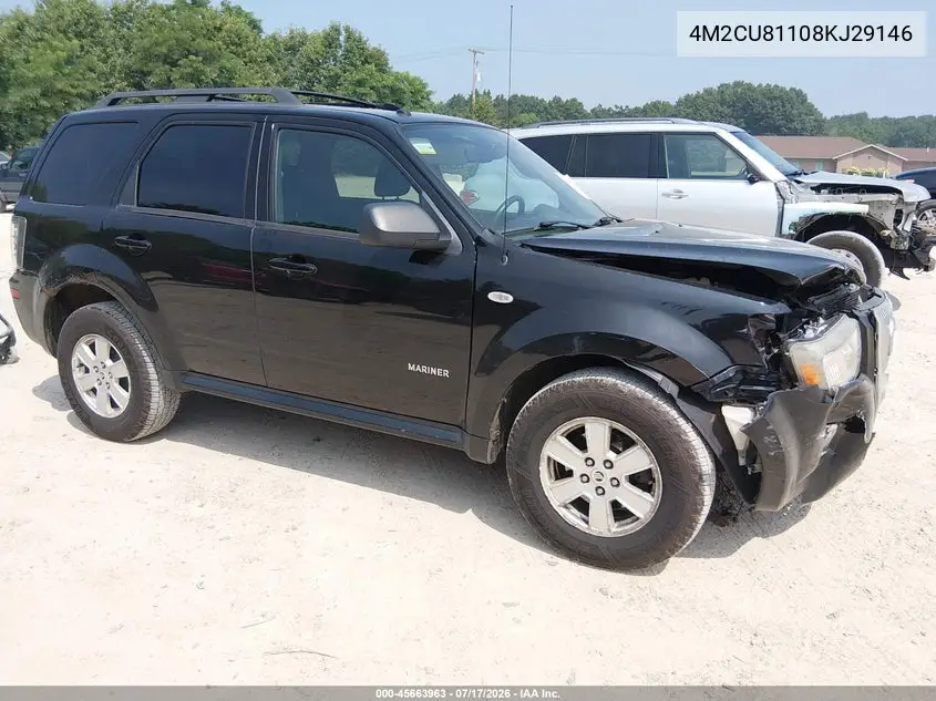 2008 Mercury Mariner V6 VIN: 4M2CU81108KJ29146 Lot: 45663963