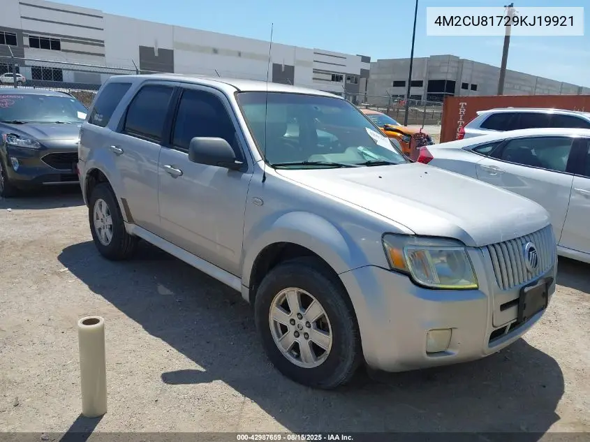 2009 Mercury Mariner I4 VIN: 4M2CU81729KJ19921 Lot: 42987659