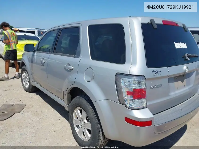 2009 Mercury Mariner I4 VIN: 4M2CU81729KJ19921 Lot: 42987659