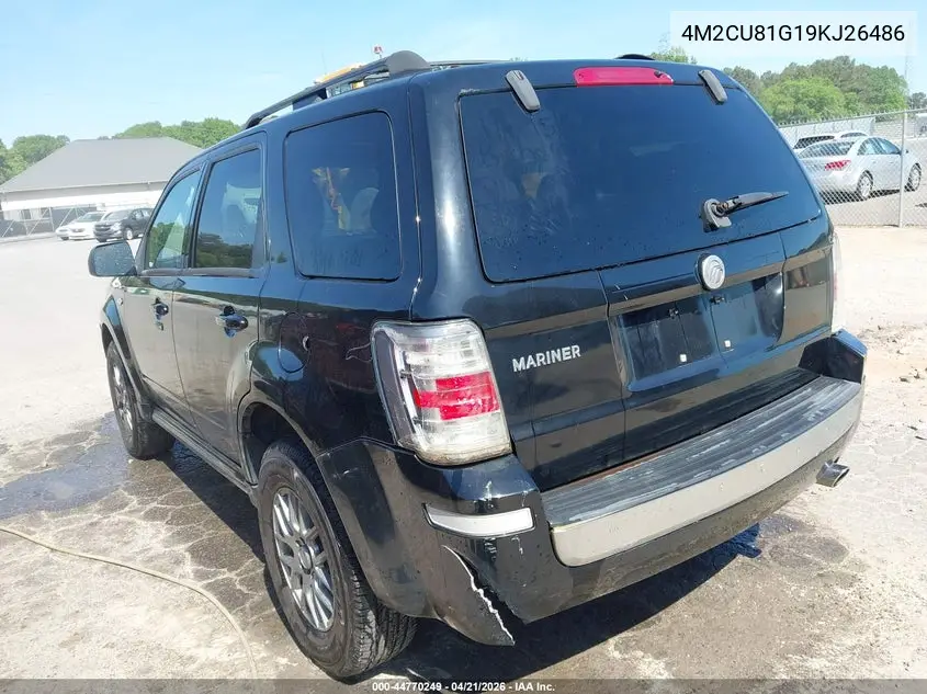 2009 Mercury Mariner V6 VIN: 4M2CU81G19KJ26486 Lot: 44770249