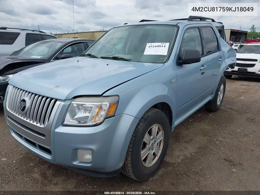 2009 Mercury Mariner I4 VIN: 4M2CU81759KJ18049 Lot: 45160814