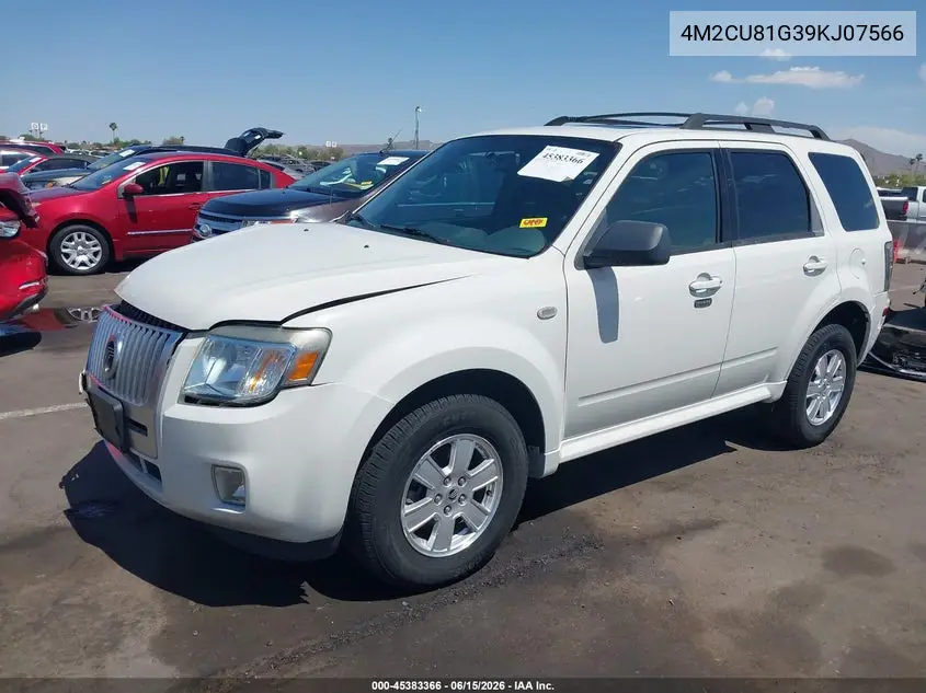 2009 Mercury Mariner V6 VIN: 4M2CU81G39KJ07566 Lot: 45383366