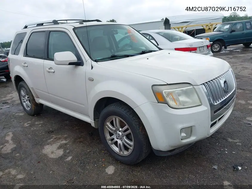 2009 Mercury Mariner Premier V6 VIN: 4M2CU87G29KJ16752 Lot: 45594985