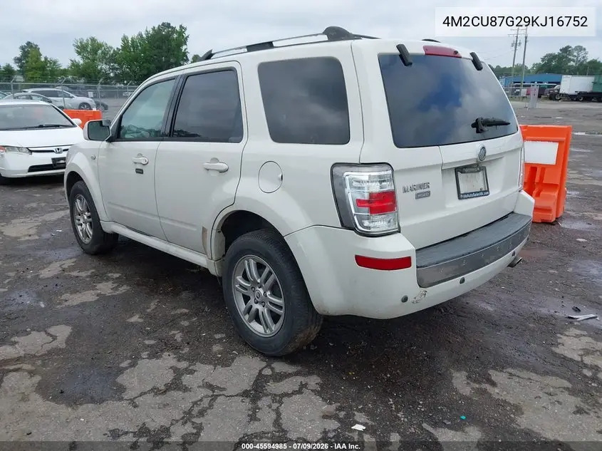 2009 Mercury Mariner Premier V6 VIN: 4M2CU87G29KJ16752 Lot: 45594985