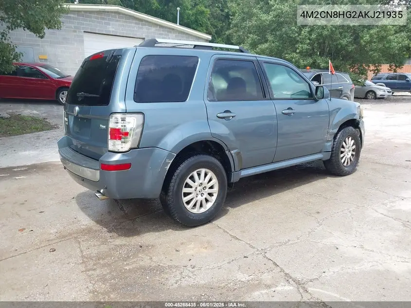 2010 Mercury Mariner Premier VIN: 4M2CN8HG2AKJ21935 Lot: 45268435