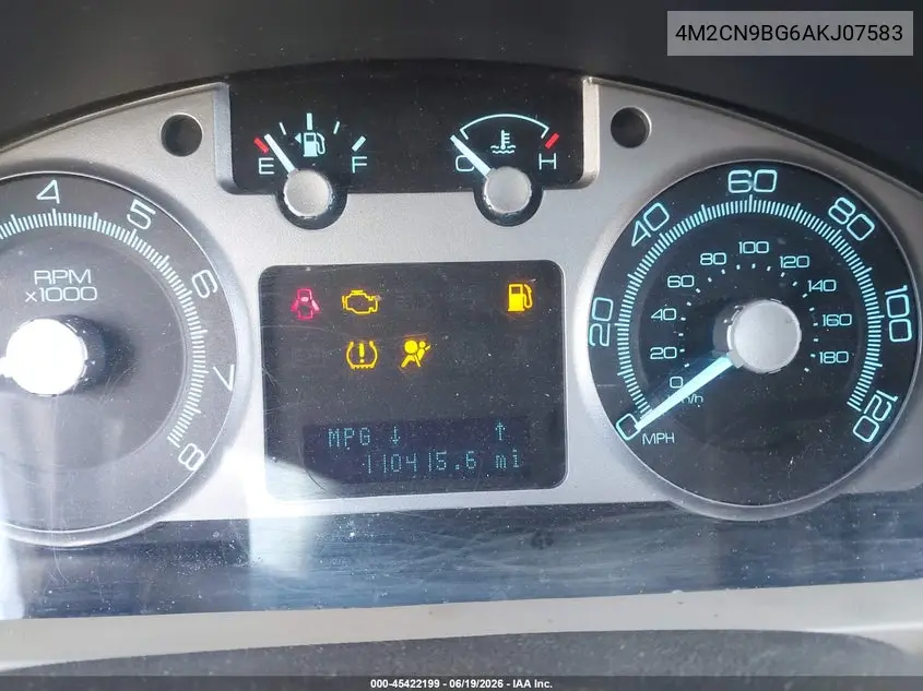 2010 Mercury Mariner VIN: 4M2CN9BG6AKJ07583 Lot: 45422199