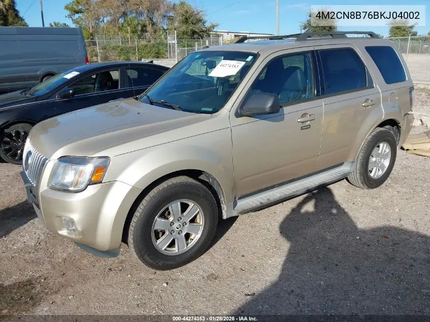 2011 Mercury Mariner VIN: 4M2CN8B76BKJ04002 Lot: 44274353