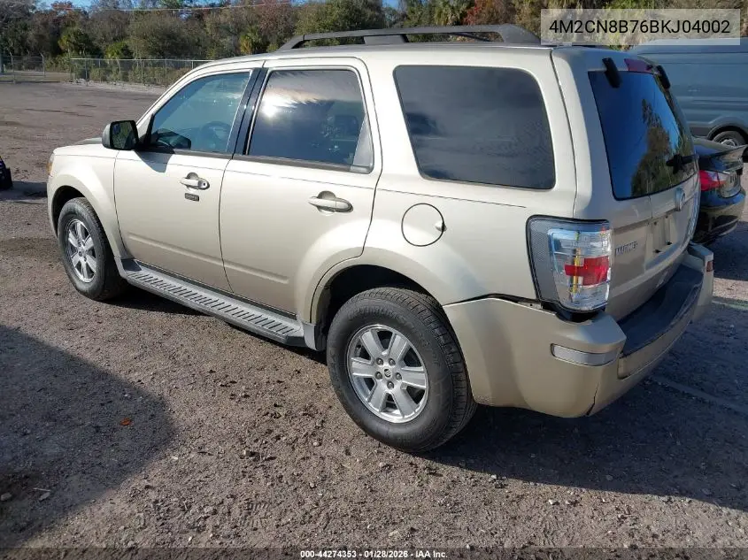 2011 Mercury Mariner VIN: 4M2CN8B76BKJ04002 Lot: 44274353