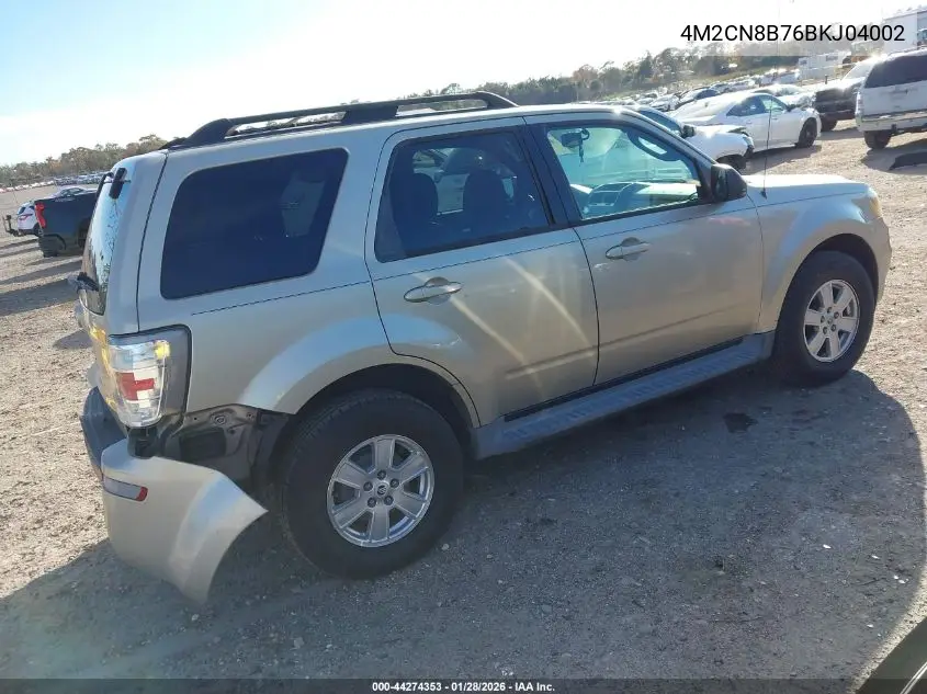 2011 Mercury Mariner VIN: 4M2CN8B76BKJ04002 Lot: 44274353