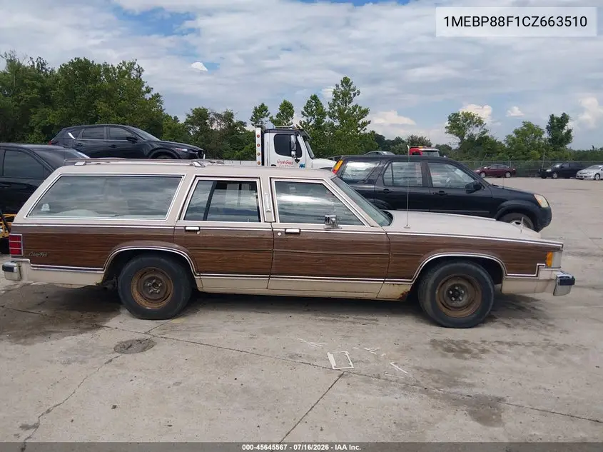 1982 Mercury Marquis Colony Park VIN: 1MEBP88F1CZ663510 Lot: 45645567