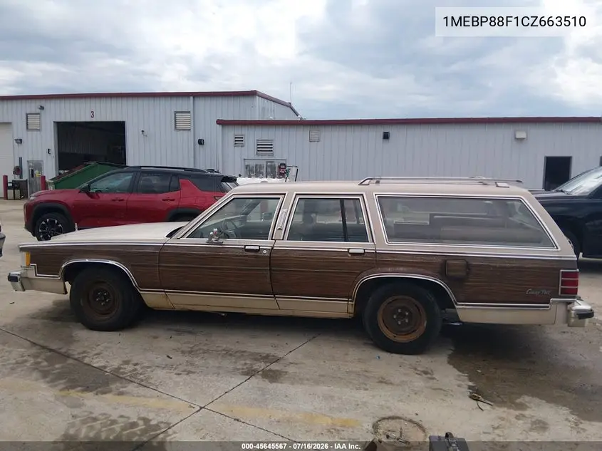 1982 Mercury Marquis Colony Park VIN: 1MEBP88F1CZ663510 Lot: 45645567