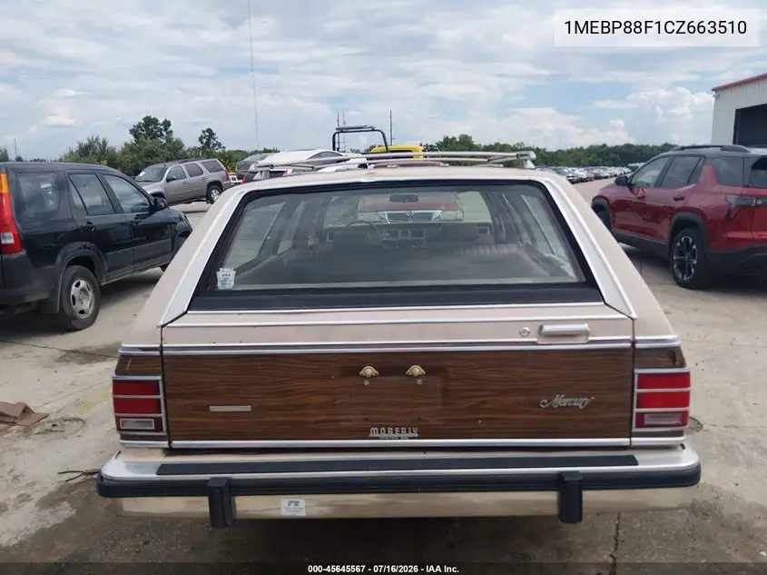 1982 Mercury Marquis Colony Park VIN: 1MEBP88F1CZ663510 Lot: 45645567