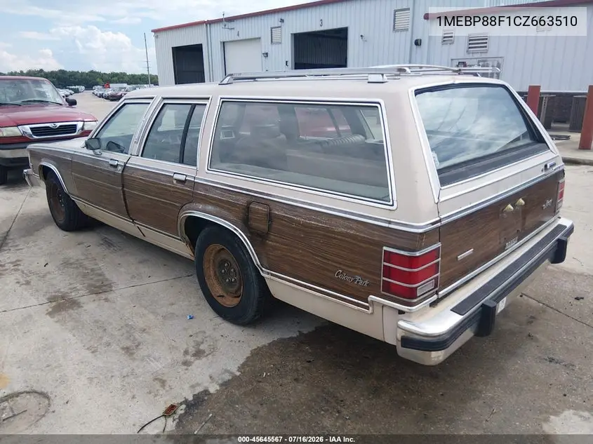 1982 Mercury Marquis Colony Park VIN: 1MEBP88F1CZ663510 Lot: 45645567