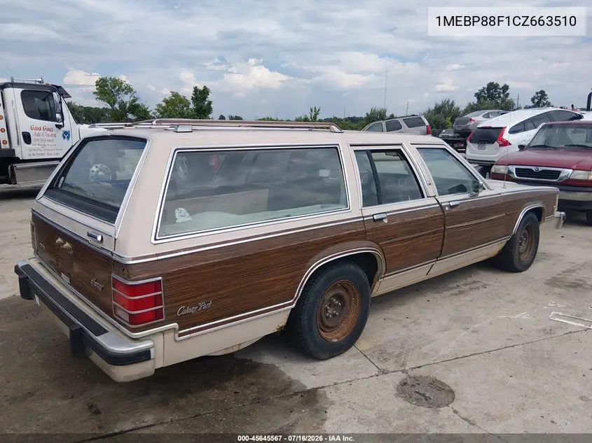 1982 Mercury Marquis Colony Park VIN: 1MEBP88F1CZ663510 Lot: 45645567