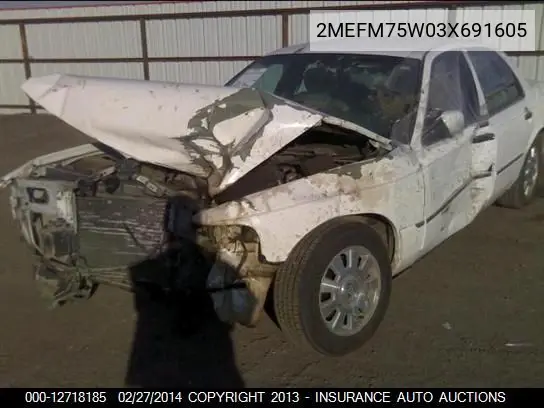 2003 Mercury Marquis Grand Marquis Ls VIN: 2MEFM75W03X691605 Lot: 12718185