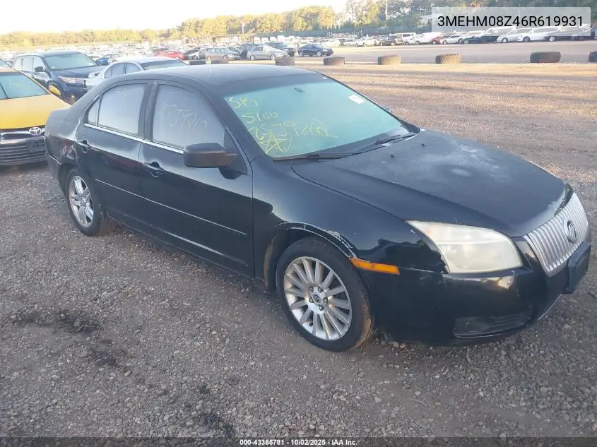 2006 Mercury Milan I4 Premier VIN: 3MEHM08Z46R619931 Lot: 43365781