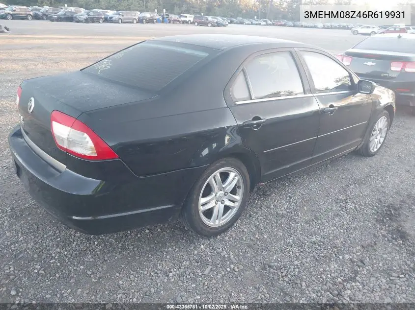 2006 Mercury Milan I4 Premier VIN: 3MEHM08Z46R619931 Lot: 43365781