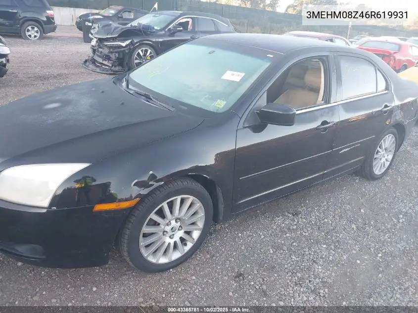 2006 Mercury Milan I4 Premier VIN: 3MEHM08Z46R619931 Lot: 43365781