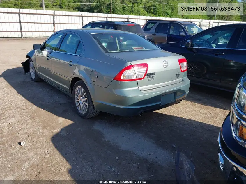 2006 Mercury Milan V6 Premier VIN: 3MEFM08156R638473 Lot: 45086946