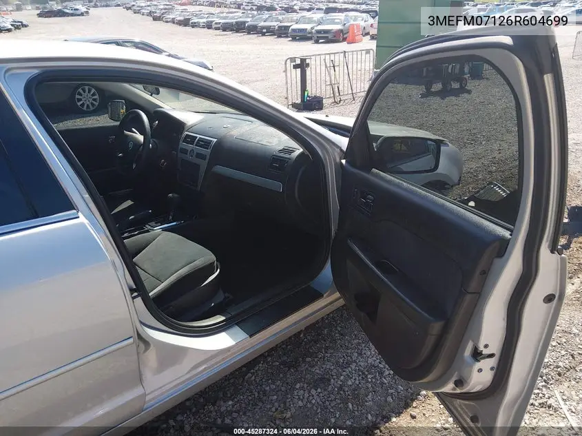 2006 Mercury Milan V6 VIN: 3MEFM07126R604699 Lot: 45287324