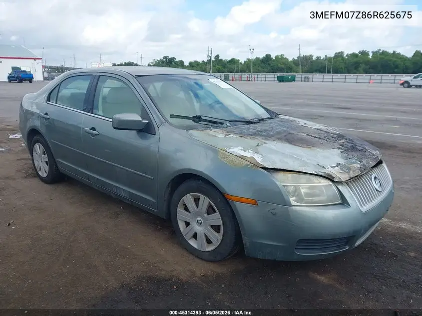 2006 Mercury Milan I4 VIN: 3MEFM07Z86R625675 Lot: 45314393