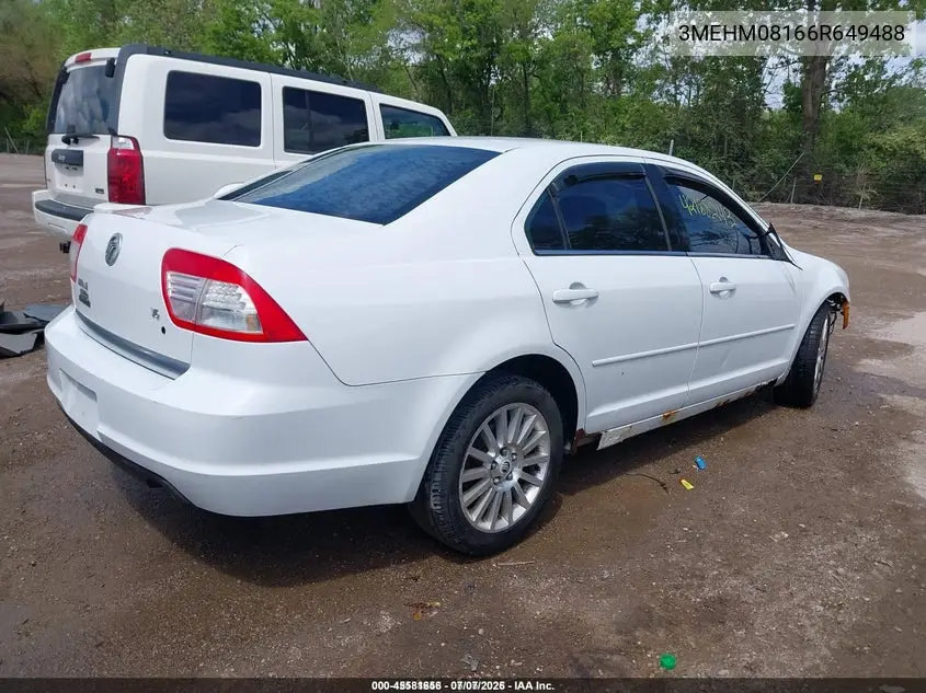 2006 Mercury Milan V6 Premier VIN: 3MEHM08166R649488 Lot: 45581656