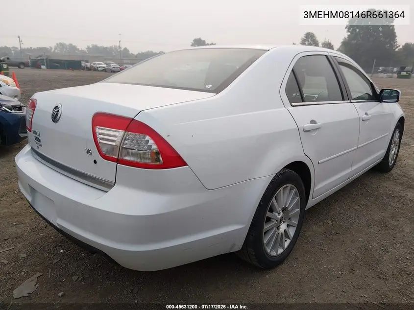2006 Mercury Milan V6 Premier VIN: 3MEHM08146R661364 Lot: 45631200