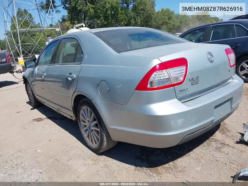 2007 Mercury Milan I4 Premier VIN: 3MEHM08Z87R626916 Lot: 43115836