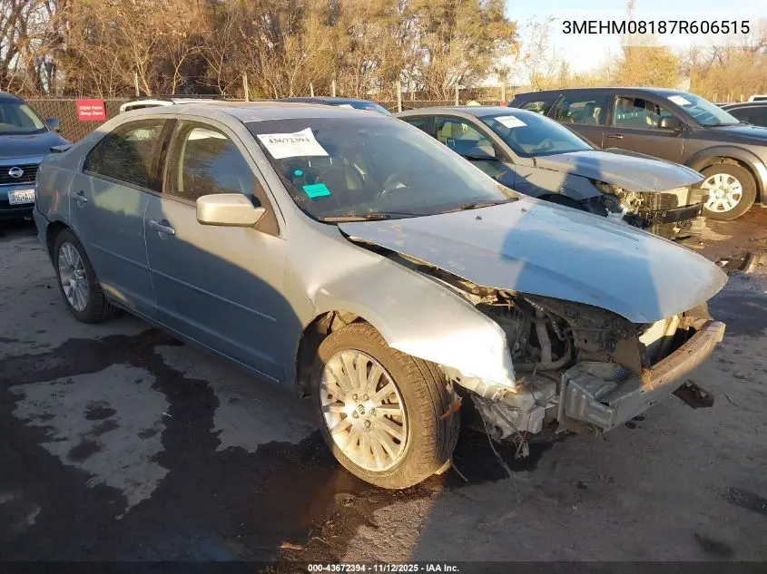 2007 Mercury Milan V6 Premier VIN: 3MEHM08187R606515 Lot: 43672394
