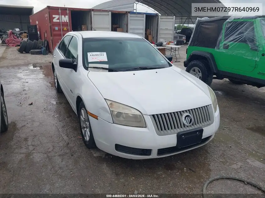 2007 Mercury Milan I4 VIN: 3MEHM07Z97R640969 Lot: 44680301
