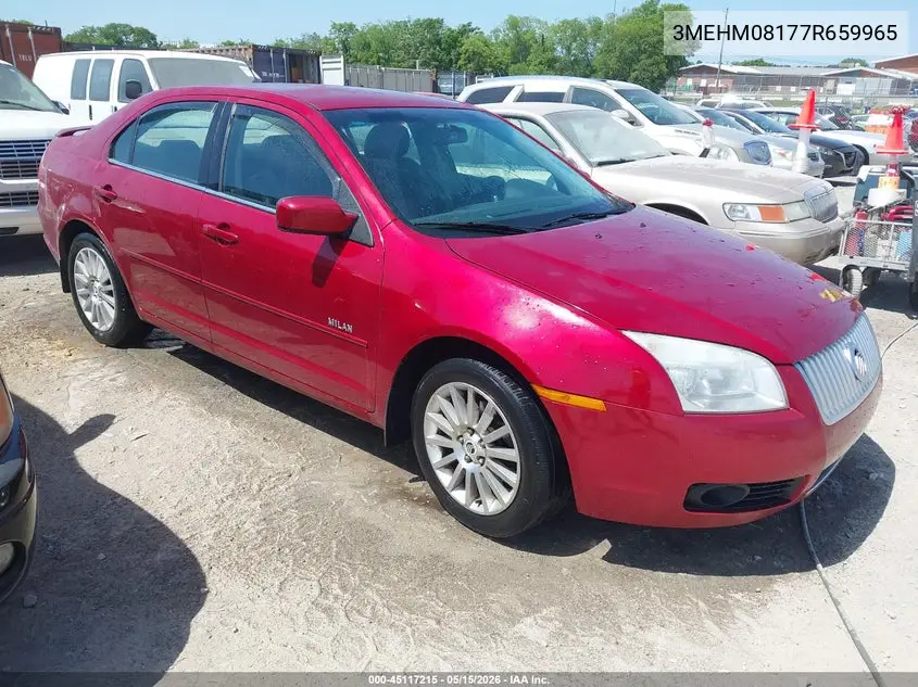 2007 Mercury Milan V6 Premier VIN: 3MEHM08177R659965 Lot: 45117215