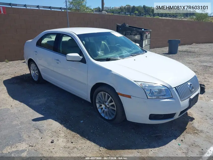2007 Mercury Milan Premier VIN: 3MEHM081X7R603101 Lot: 45372889