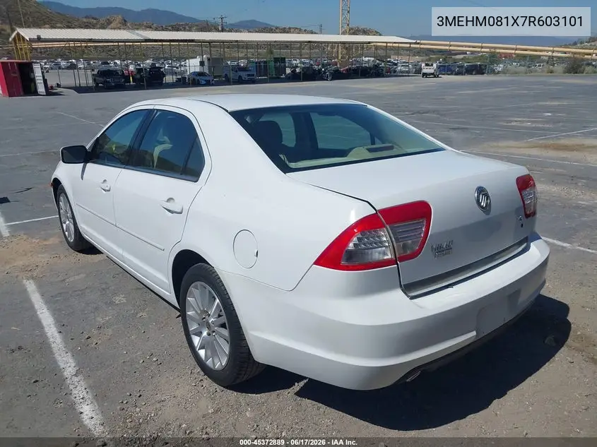 2007 Mercury Milan Premier VIN: 3MEHM081X7R603101 Lot: 45372889