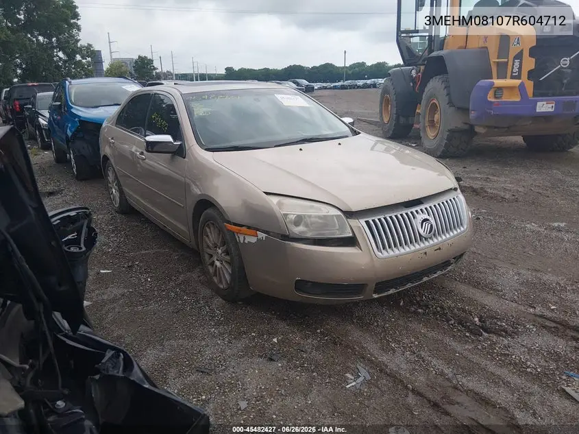 2007 Mercury Milan Premier VIN: 3MEHM08107R604712 Lot: 45482427