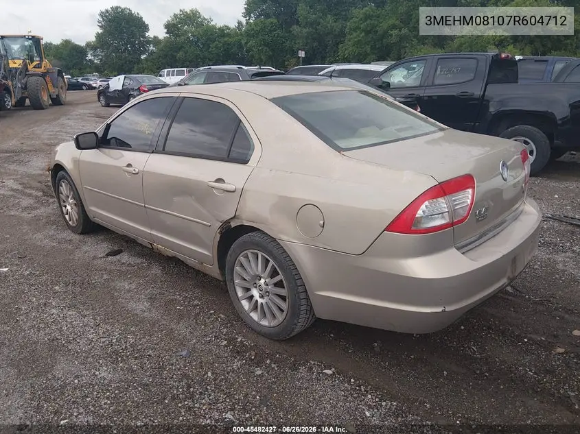 2007 Mercury Milan Premier VIN: 3MEHM08107R604712 Lot: 45482427