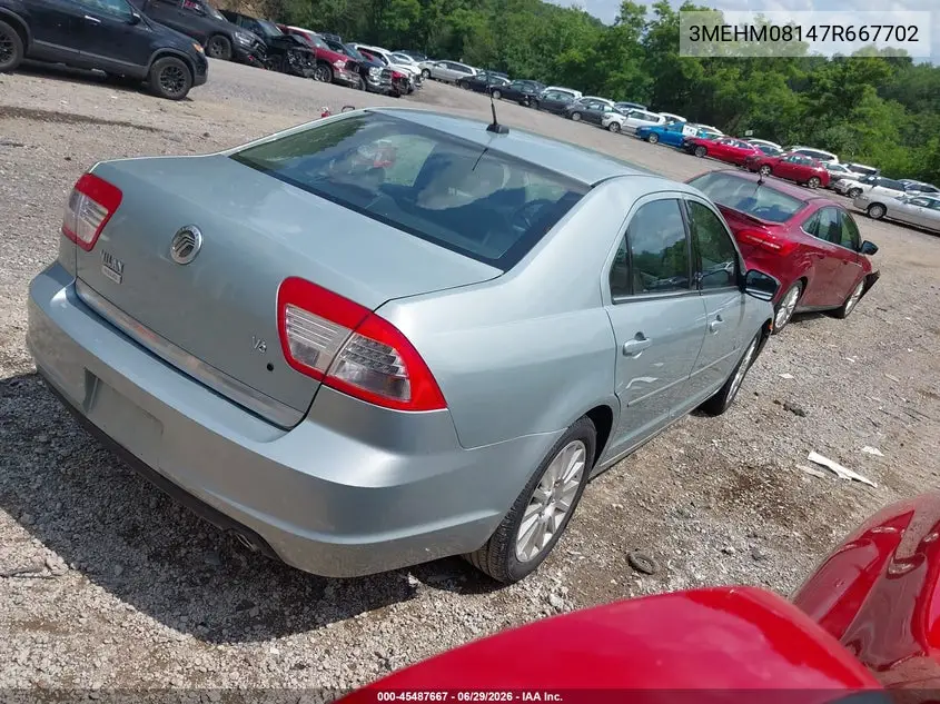 2007 Mercury Milan Premier VIN: 3MEHM08147R667702 Lot: 45487667