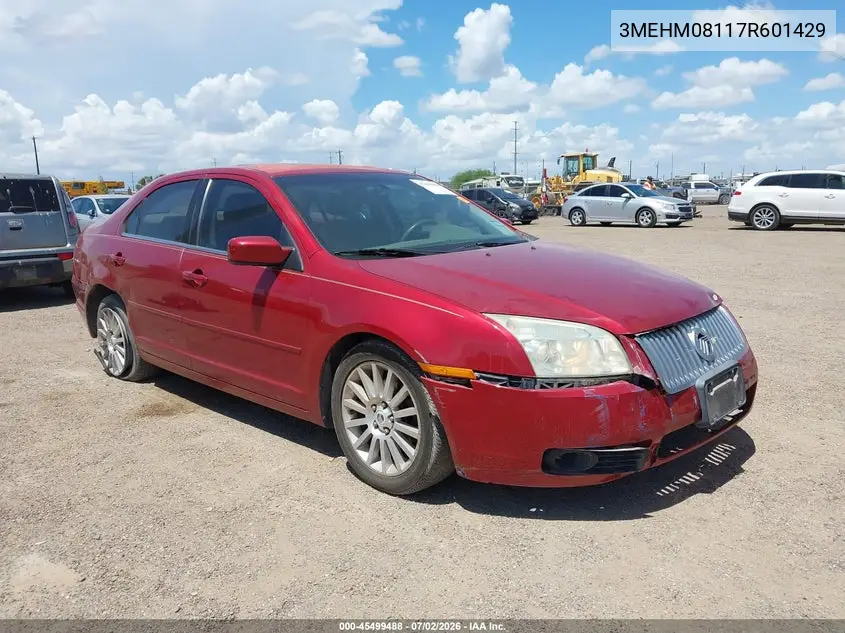 2007 Mercury Milan Premier VIN: 3MEHM08117R601429 Lot: 45499488