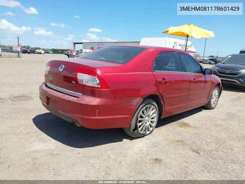 2007 Mercury Milan Premier VIN: 3MEHM08117R601429 Lot: 45499488