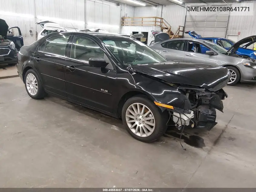 2008 Mercury Milan V6 Premier VIN: 3MEHM02108R641771 Lot: 45553037
