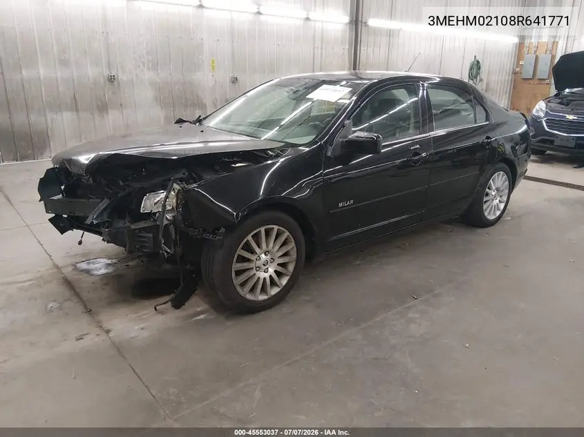 2008 Mercury Milan V6 Premier VIN: 3MEHM02108R641771 Lot: 45553037