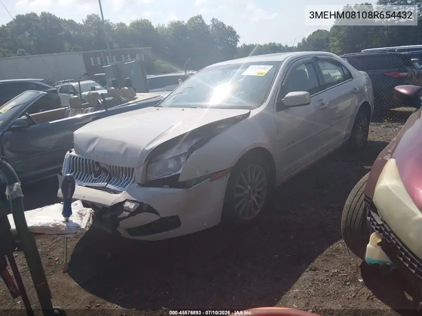 2008 Mercury Milan V6 Premier VIN: 3MEHM08108R654432 Lot: 45576893