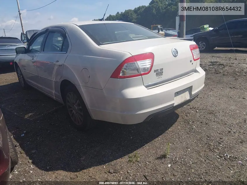 2008 Mercury Milan V6 Premier VIN: 3MEHM08108R654432 Lot: 45576893